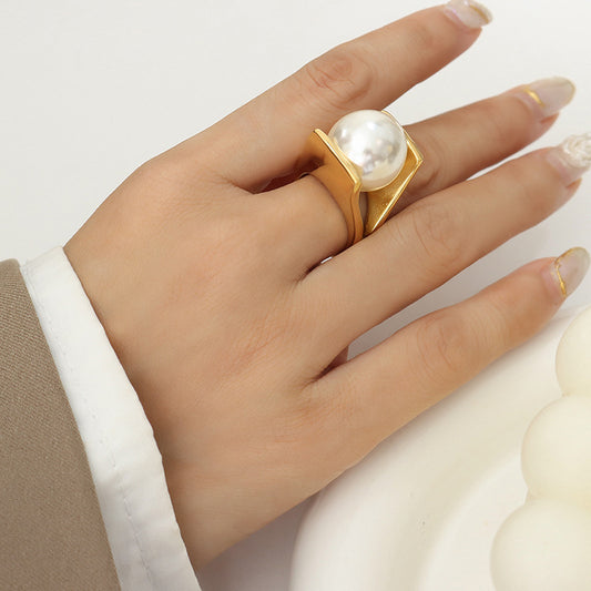 Pearl Personality Design Unique Style For Commuter Ornament Rings