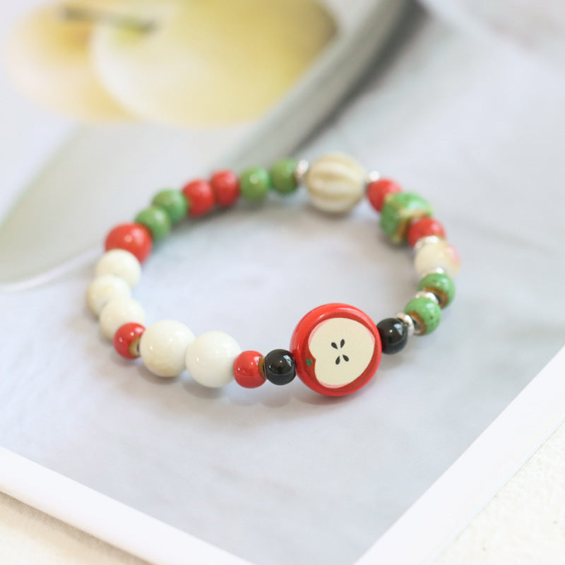 Fresh Ceramic Christmas Apple Lovers Festive Bracelets