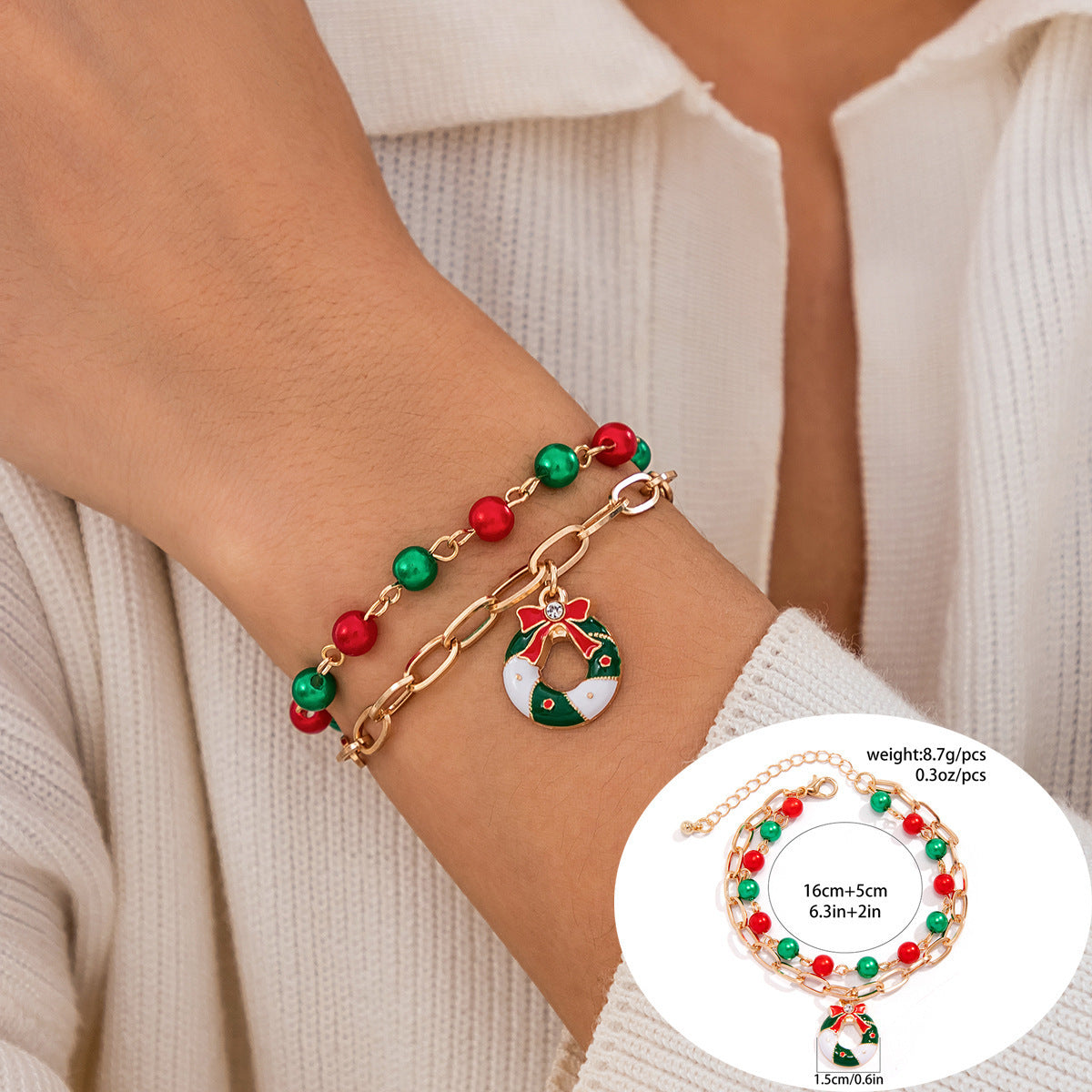 Women's Holiday Gift Santa Claus Suits Snowman Bracelet