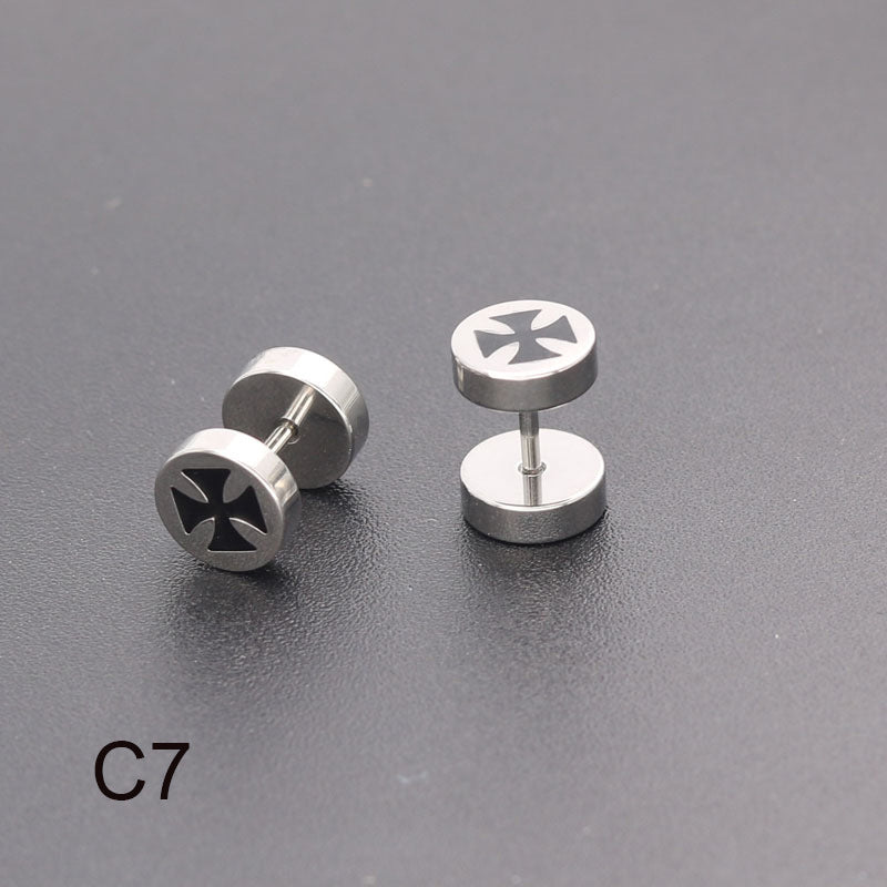 Bilateral Epoxy Titanium Steel Ear Drip Bone Fake Extender Earrings