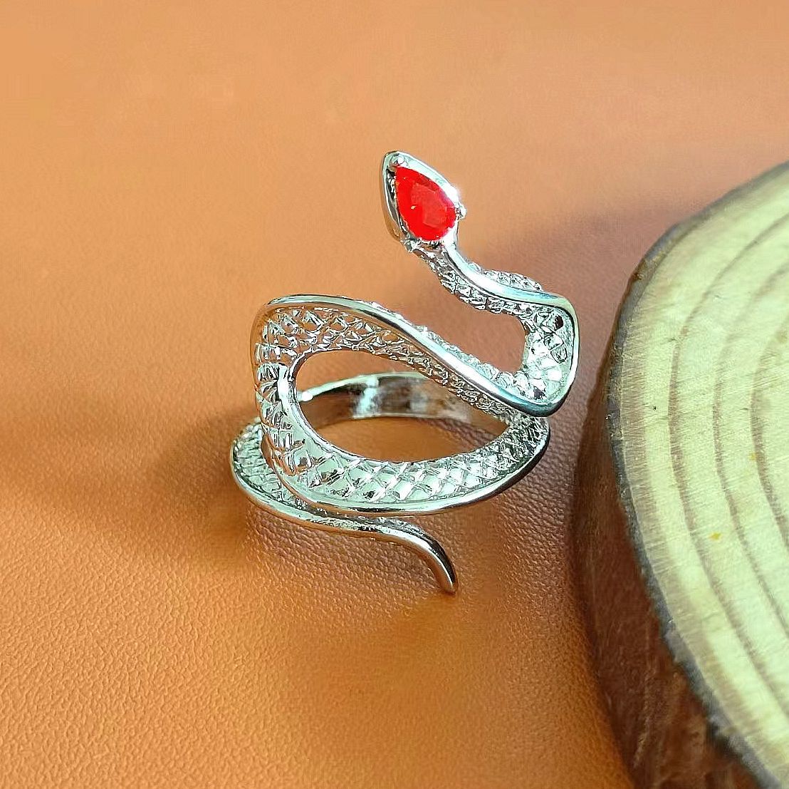 Topaz Snake Female Fashion Personalized Opening Rings