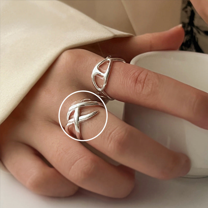 Mix Match Plain Sier Female Index Finger Rings