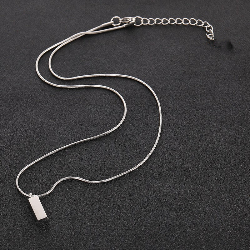 Small Bricks Clavicle Chain Brick Stainless Steel Pendants