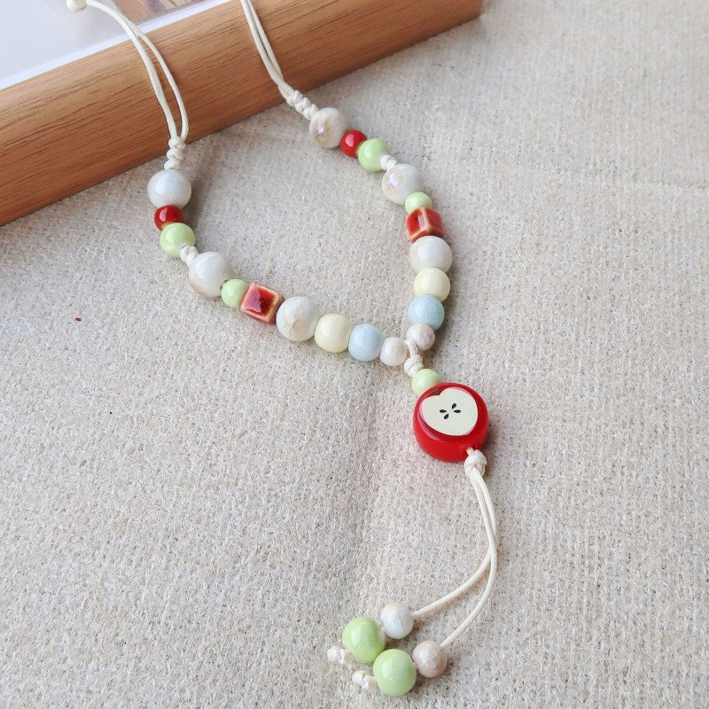 Women's Vintage Ethnic Style Ceramic Long Sweater Necklace