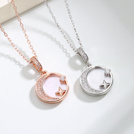 Women's Moon Simple Fritillary Short Clavicle Korean Necklaces