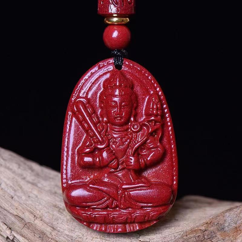 Women's & Men's Natural Cinnabar Buddha Void Tibetan Bodhisattva Pendants