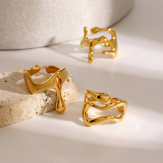 Stainless Steel Eye-catching High-grade Titanium Golden Rings