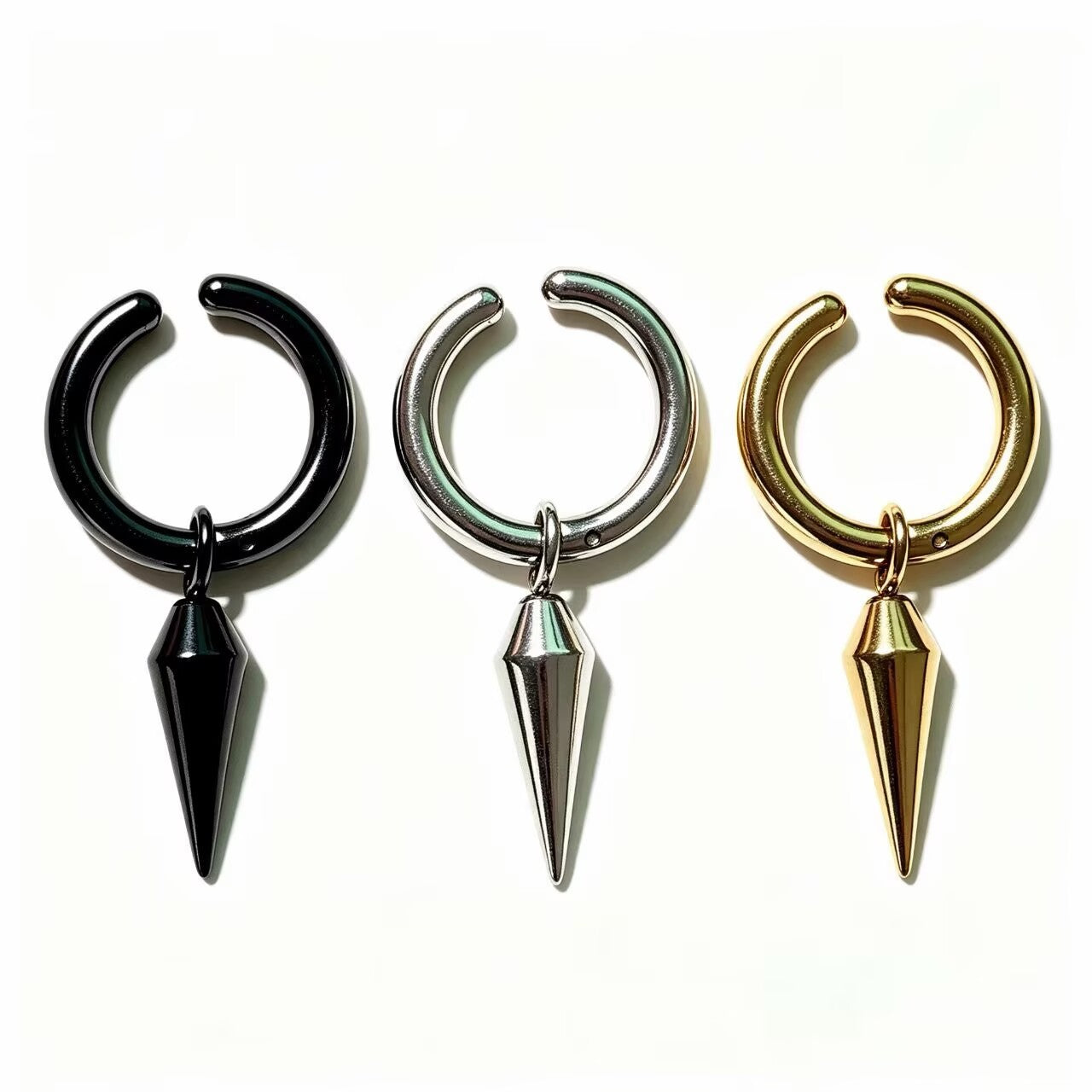 Little Devil Pointed Tapered Stainless Steel Cool Hip Hop Style Rings
