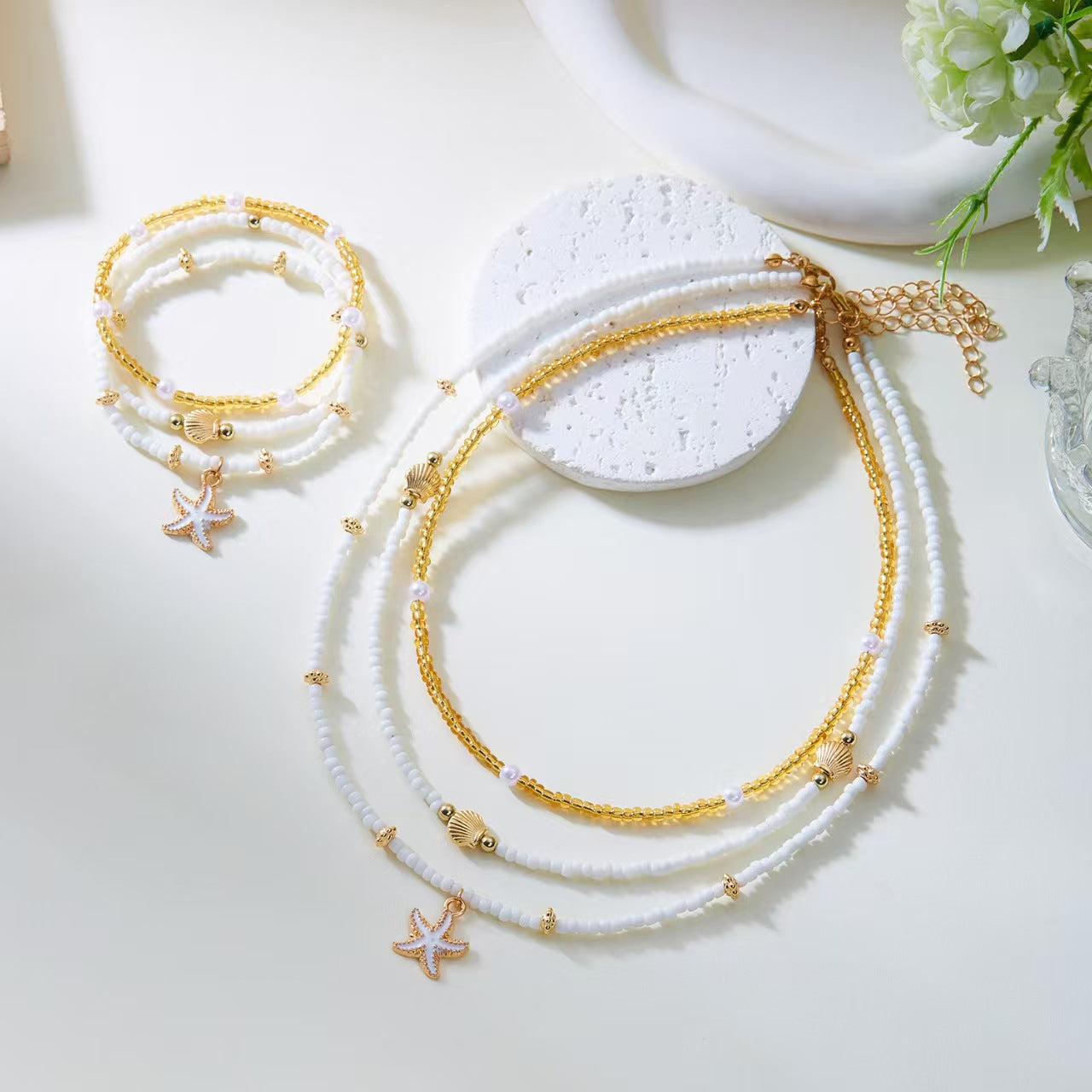 Beach Bead Shell Summer Versatile Starfish Necklace