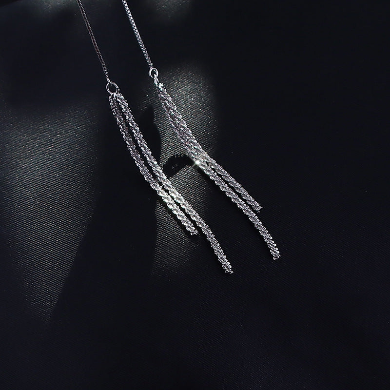 Women's Sparkling Tassel Summer Super Shiny Starry Sky Light Luxury Ear Line