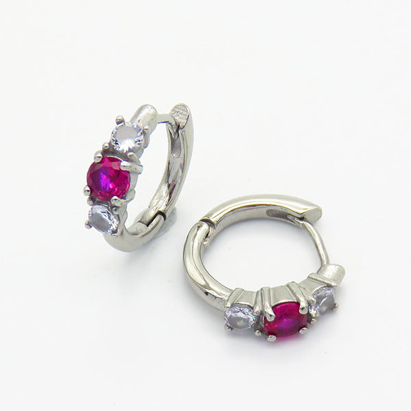 Color Zircon Advanced Design Sense Ear Female Fashionable Earrings