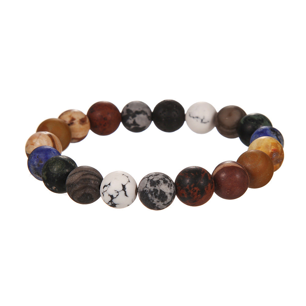 Men's Stone Stainless Steel Six-pointed Star Natural Bracelets