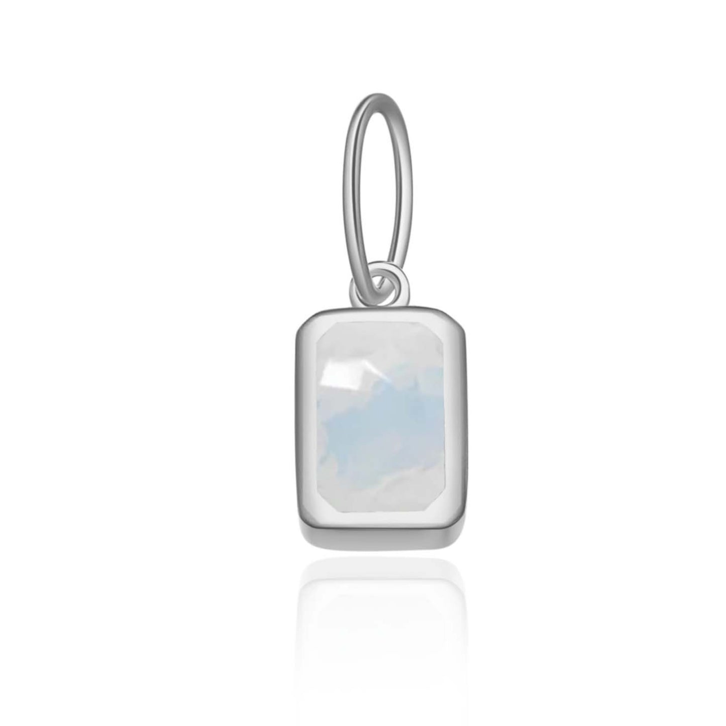 Women's Birthstone Sterling Sier Parts Square Zircon Pendants