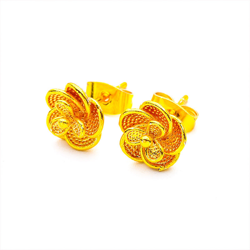 Rose Ear Ornament Vietnam Placer Gold Earrings