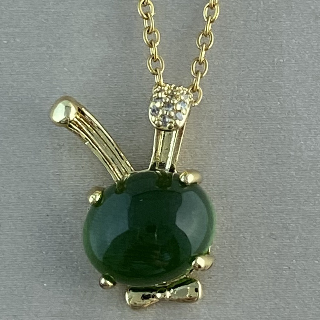 Women's Real Gold Plating Opal Fox Clover Pendants