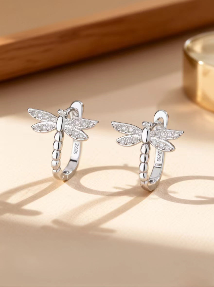 Elegant Dripping Small Dragonfly Hoop Versatile Rings