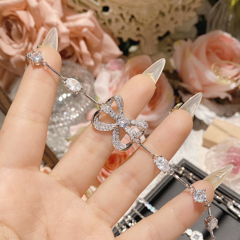Camellia Bright Luminous Platinum Series Plated Zircon Super Flash Light Bracelet