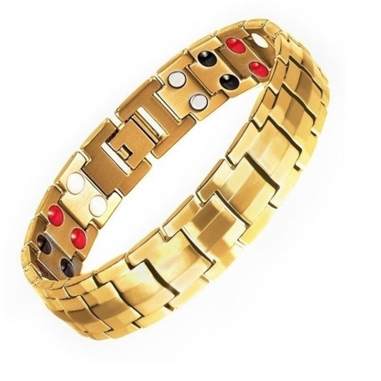 Detachable Alloy Double Row Magnet Niche Electroplated Bracelet