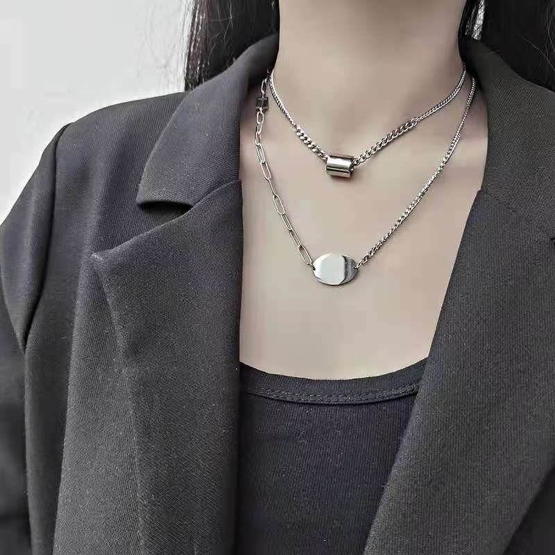 Women's & Men's Fashion Simple Titanium Steel Sweater Chain Personalized Hip Hop Necklace
