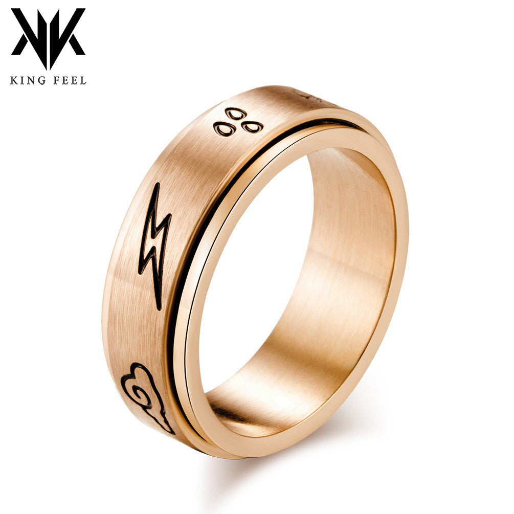 Steel Rotating Couple Natural Weather Sun Moon Star Cloud Rings