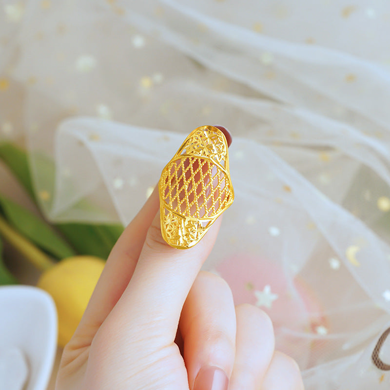 Women's Advanced Design Exaggerated Opening Real Bronze Rings