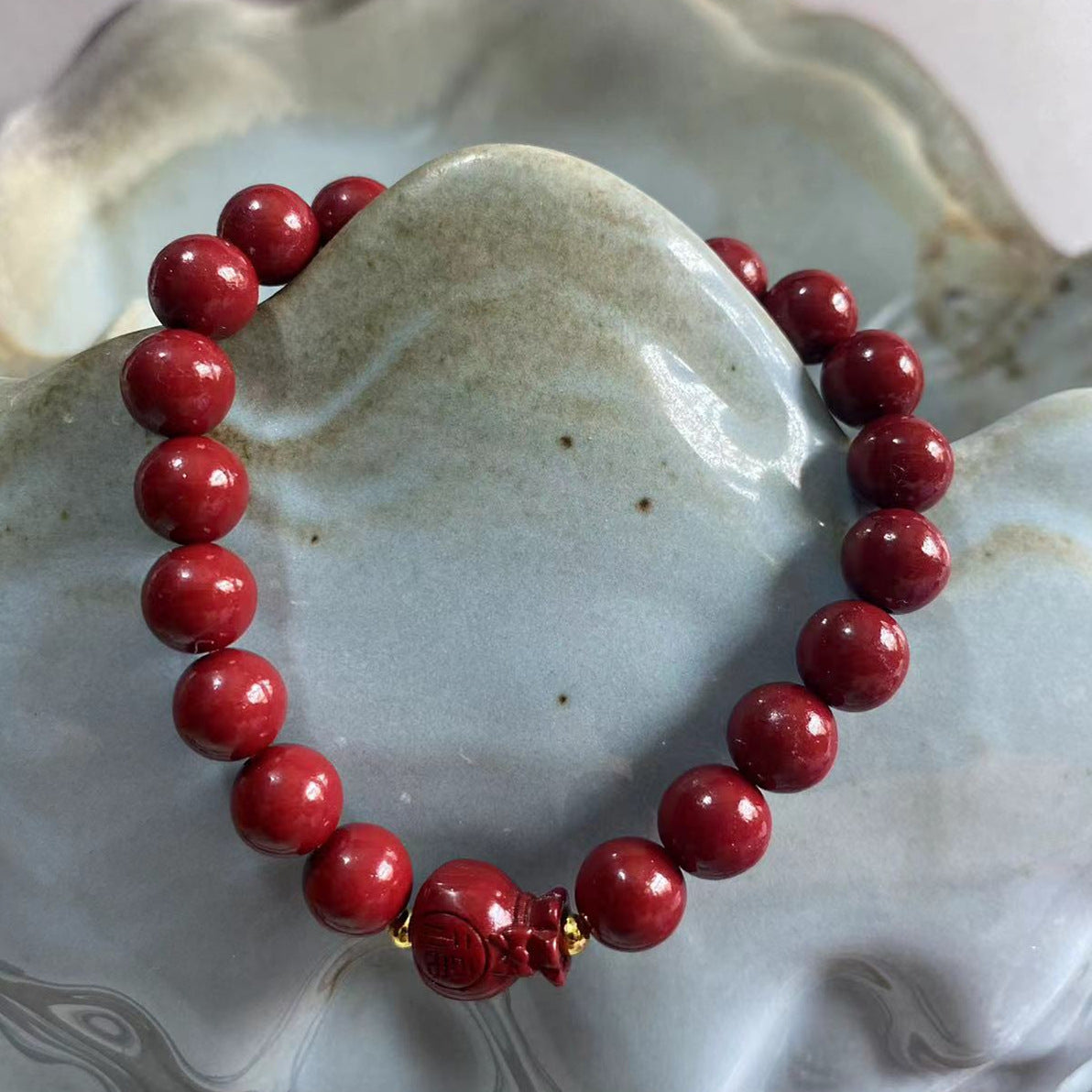 Binding Imitation Cinnabar National Style Grain Bracelet