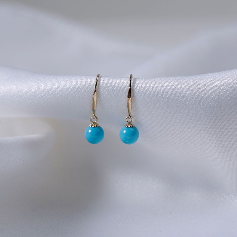Sleeping Beauty Imitation Turquoise Eardrops Exquisite Earrings