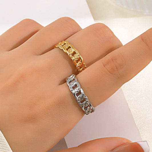 Steel Chain Hammer Personalized Hip Hop Rings