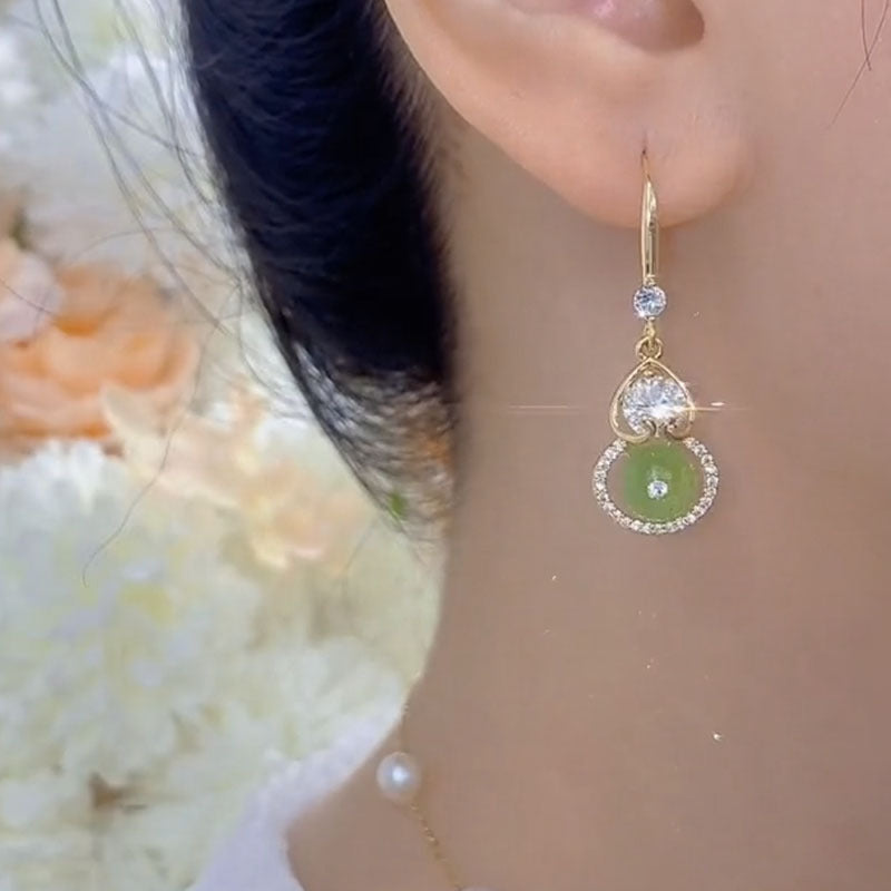 Women's Natural Jade High-grade Light Luxury Fashionable Earrings