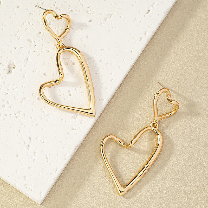 Pair Of Palace Style Love Personalized Eardrops Retro French Female Earrings