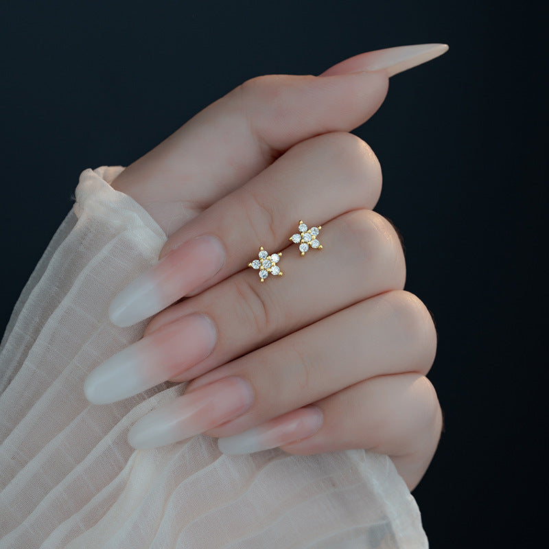 Women's Mini Star Ear Simple Fresh Elegant Zircon Niche Stud Earrings