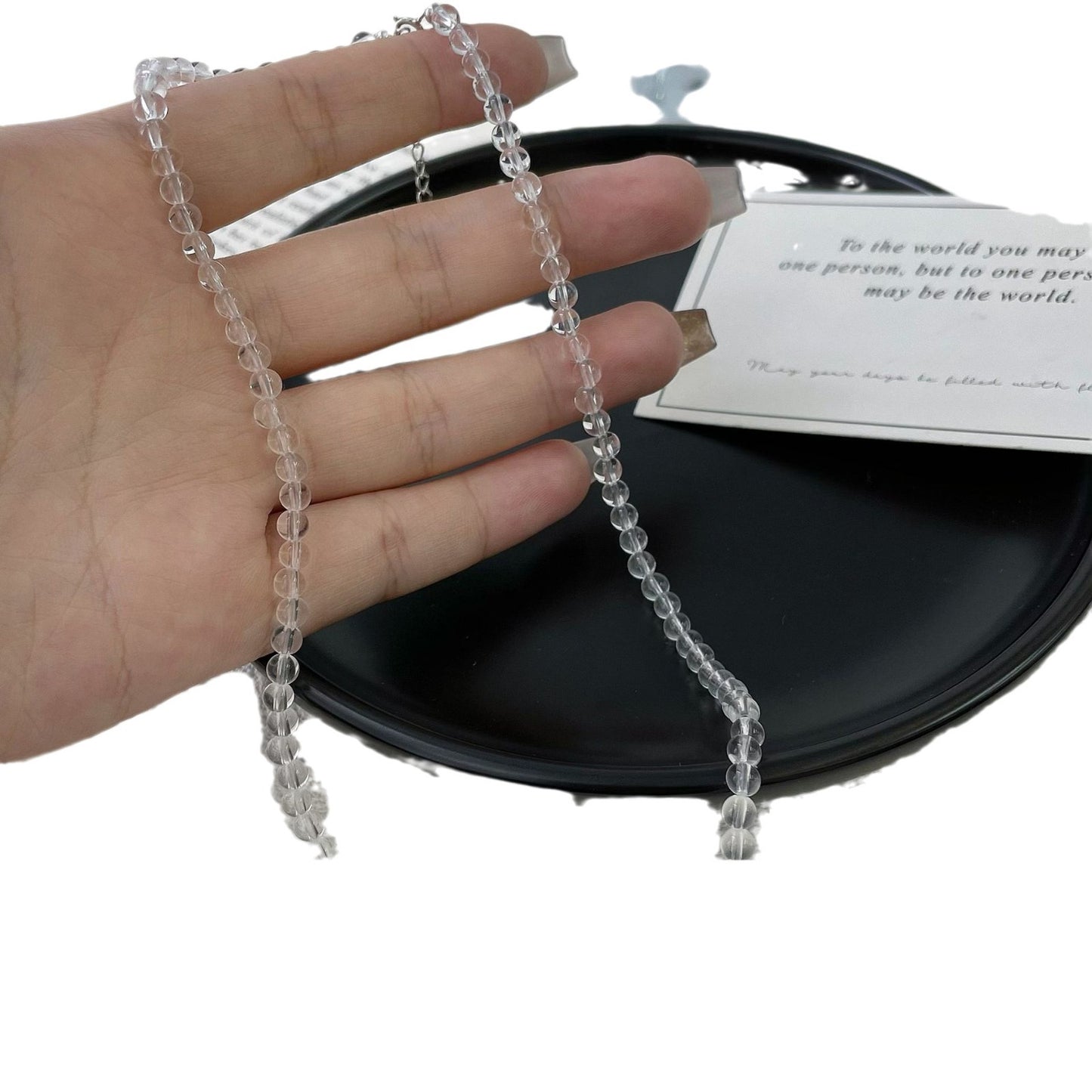 Transparent White Crystal Clavicle Elegant High Necklaces