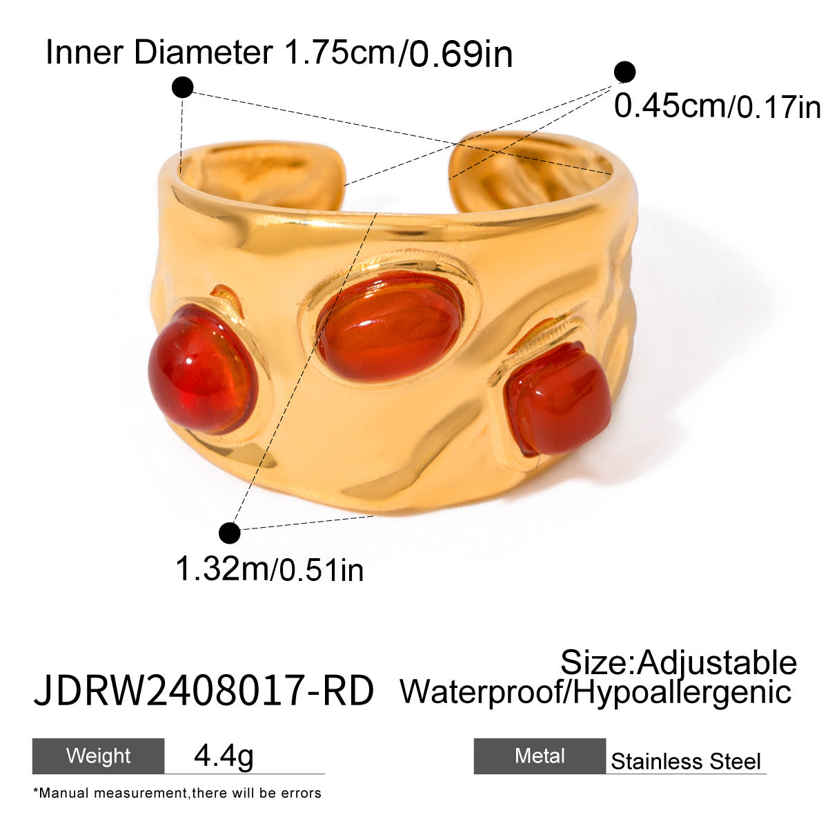 Steel Turquoise Open High-grade Titanium Hand Rings