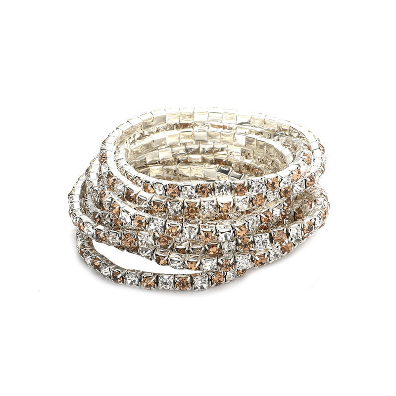 Rhinestone Stretch Bridal Korean Single Row Bracelets