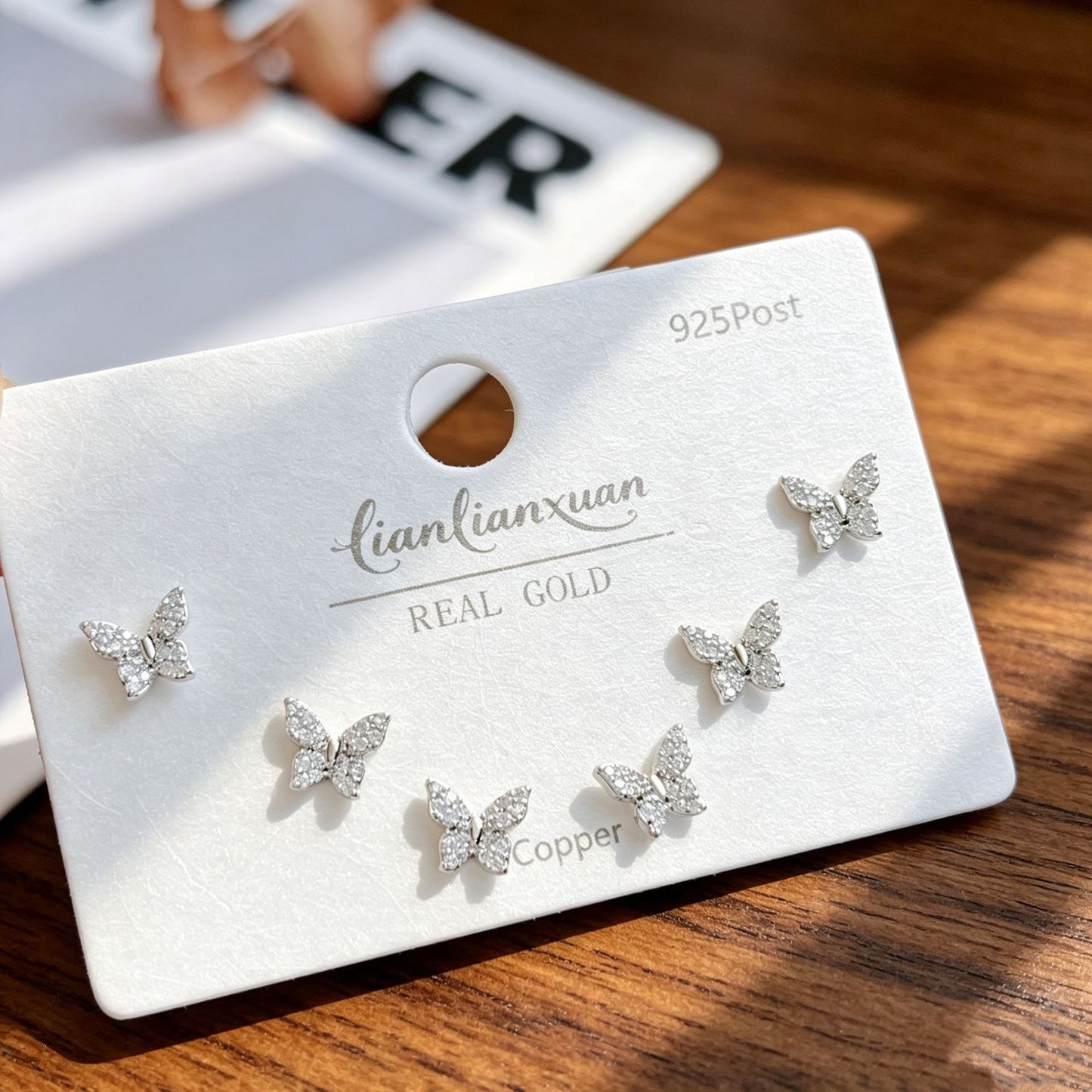 Women's Needle Simple Series Three Pairs Storage Ear Rings