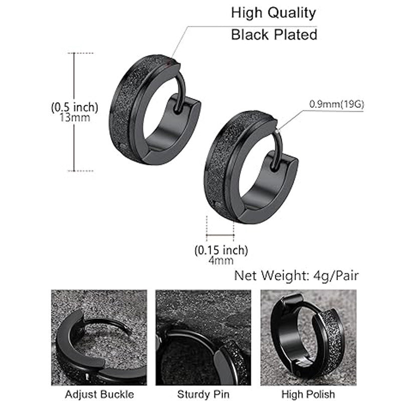 Stainless Steel Flat Ear Clip Simple Fashion Titanium Earrings