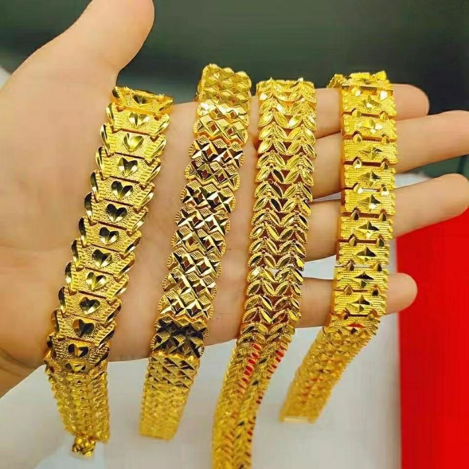 Women's & Men's Alluvial Gold Artificial Special Interest Light Luxury High-grade Wedding Watch Bracelet