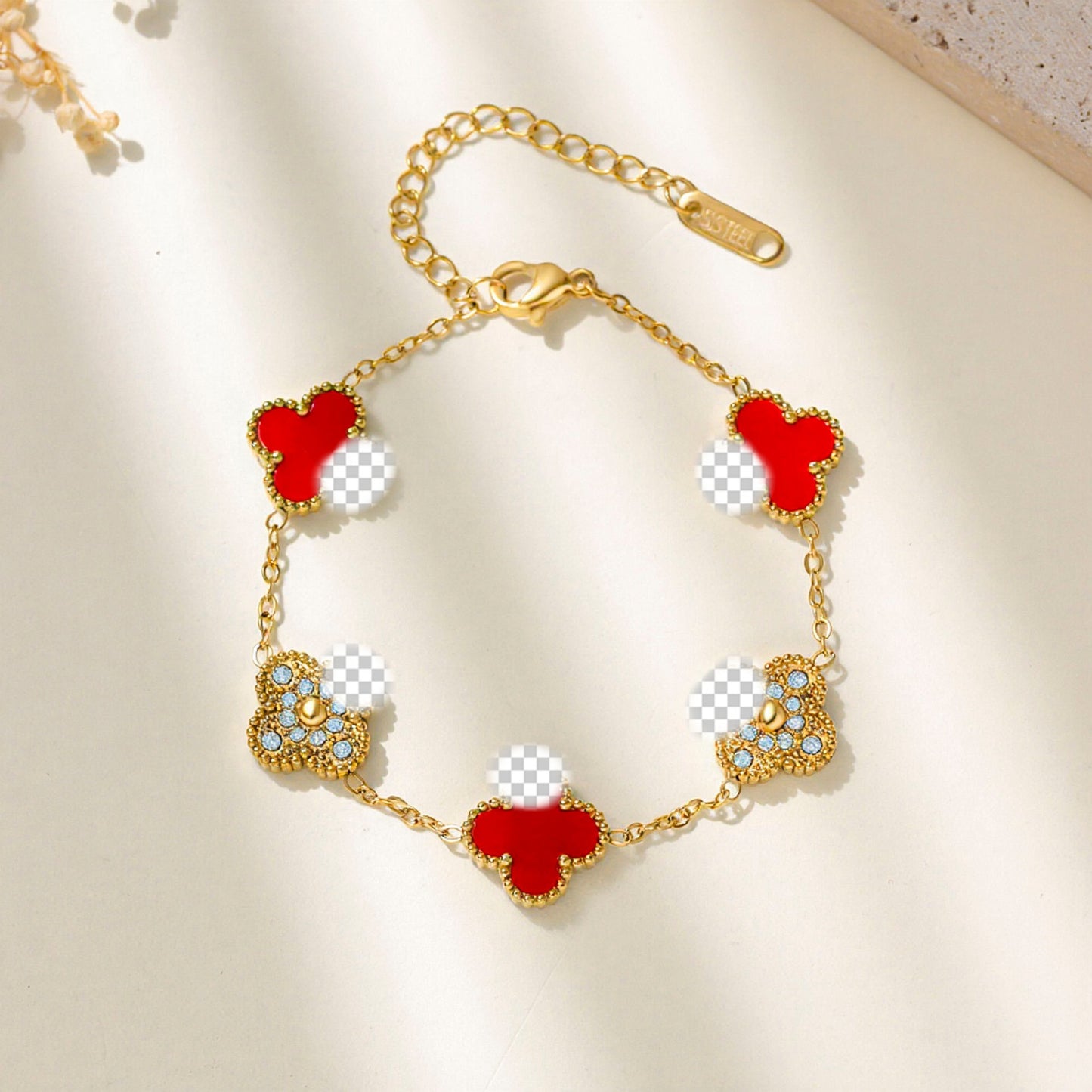 Three-dimensional Flower Elegant Handmade Fashion Temperament Stainless Steel Bracelet