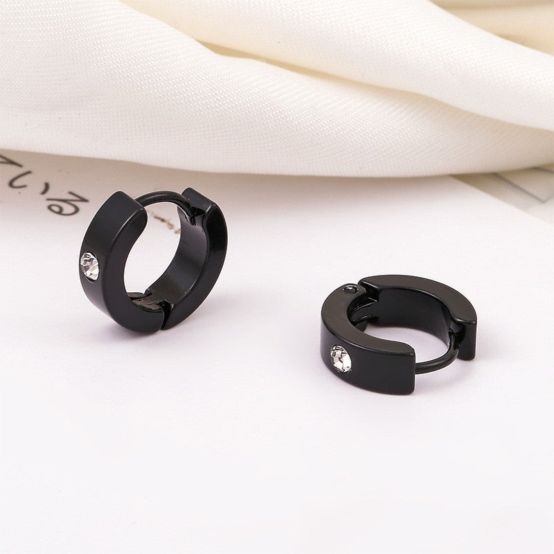 Men's Rhinestone High-grade Titanium Steel Simple Graceful Clip Trendy Ear Buckle