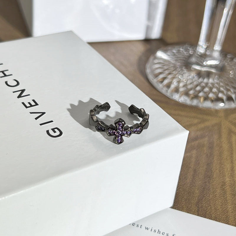 Gothic Style Cross Open-end Personality Sweet Cool Hot Butterfly Dark Ring