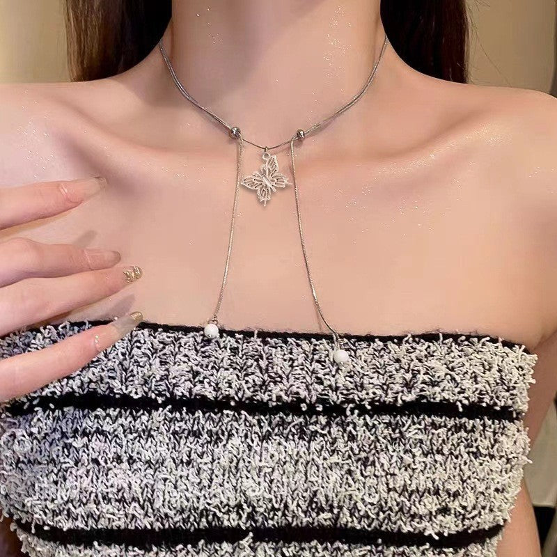 Women's Beads Bow Sweet Elegance Summer Fresh Niche Clavicle Necklaces