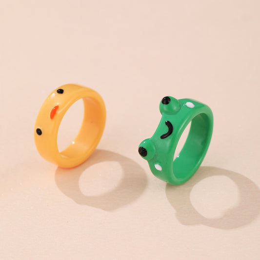 Personalized Cartoon Frog Fashion Cute Resin Rings