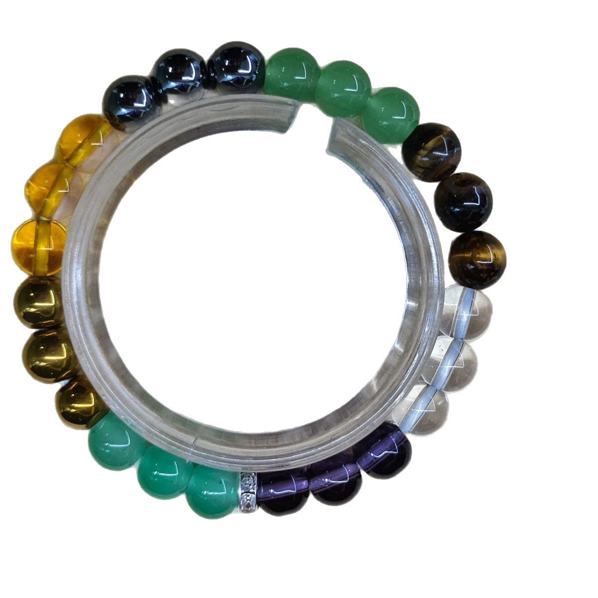 Stone Haematite Amethyst Hand-woven Elastic String Bracelet