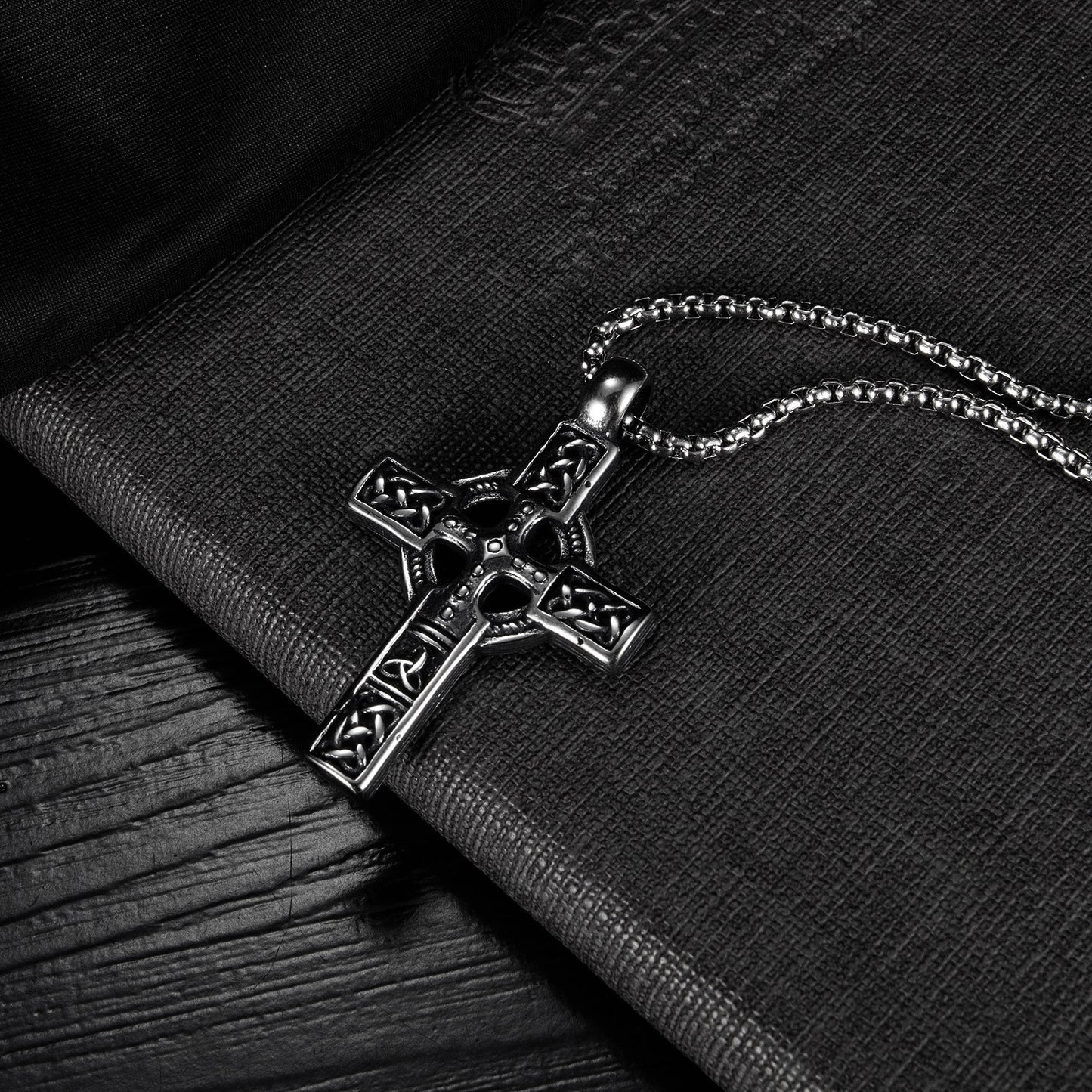 Men's Minority Design Dark Cross Street Titanium Necklaces