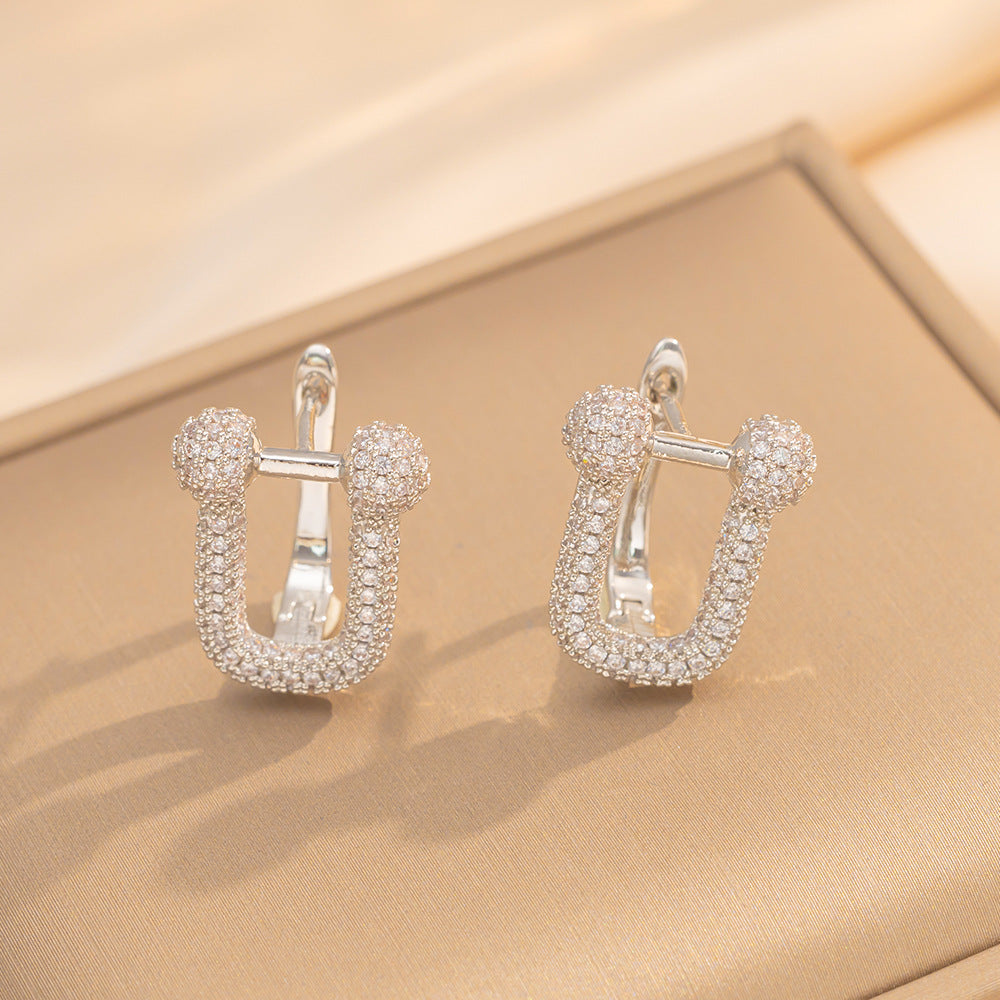 Simple Classic All Match Fashion Zircon Earrings