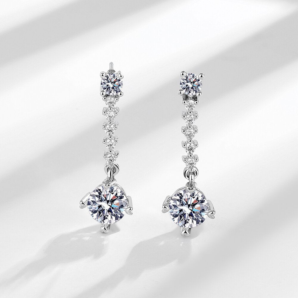 Tassel Minority Design Long Simple Zircon Earrings