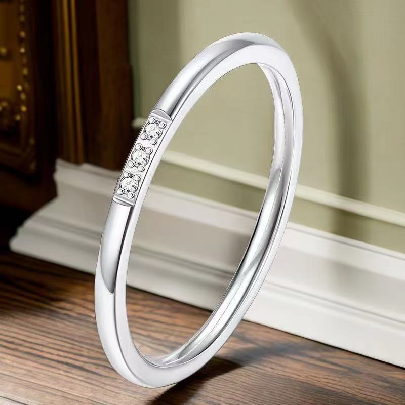 Steel Female Simple Design Niche High-grade Electroplated Rings