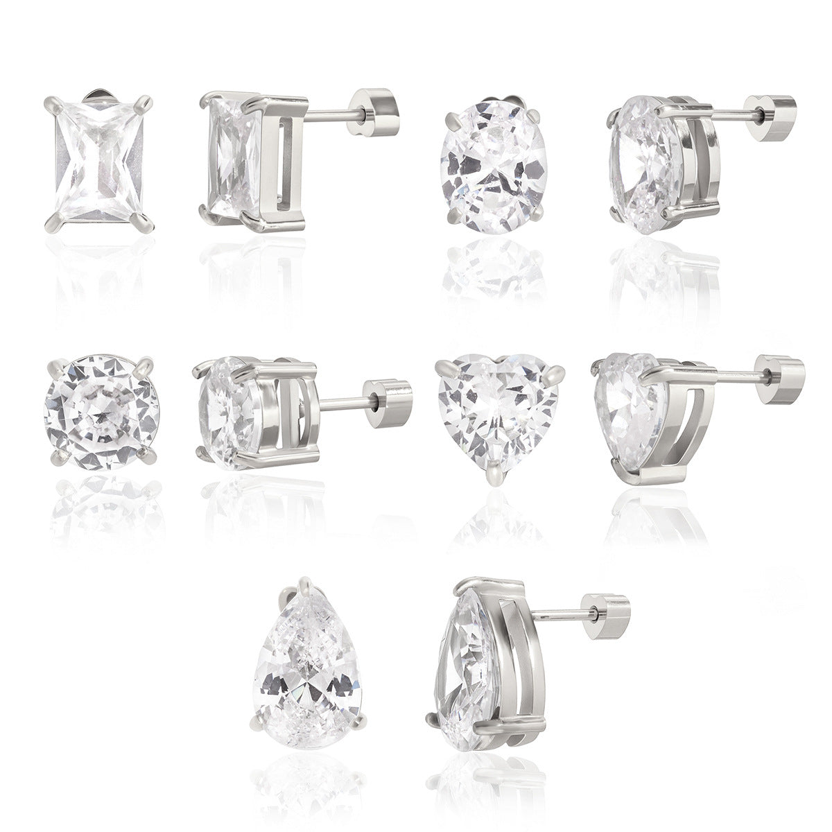 Ding Stainless Steel Zircon Light Luxury High-grade Sense Titanium Niche Earrings