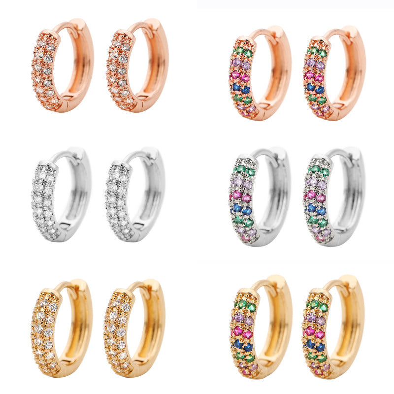 Copper Micro Inlay Full Diamond Mini Ear Buckle