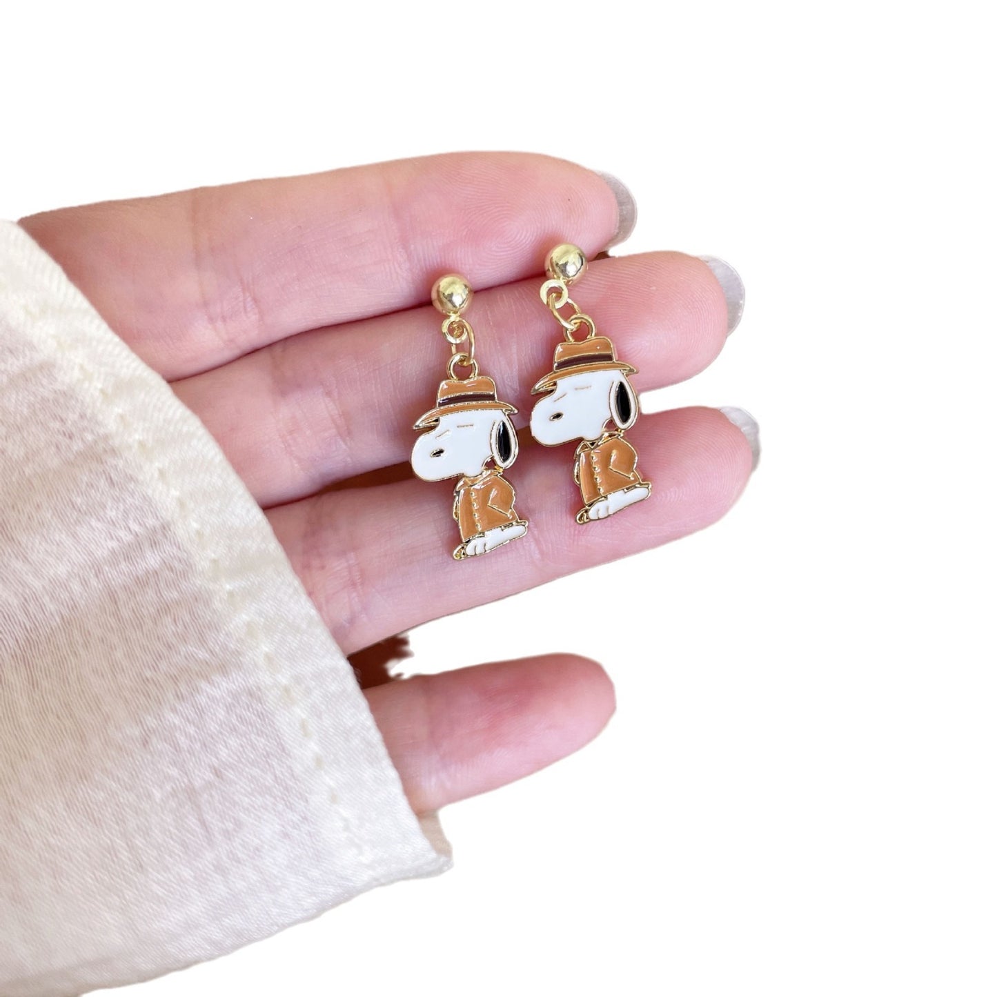 Cartoon Snoopy Cute Personality Childlike Comic Earrings